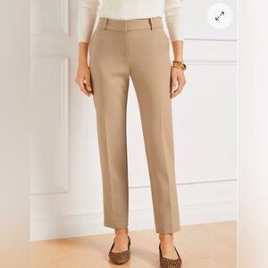 Talbots Petites Women's Tan High Rise Hampshire Ankle Pants Size 12P